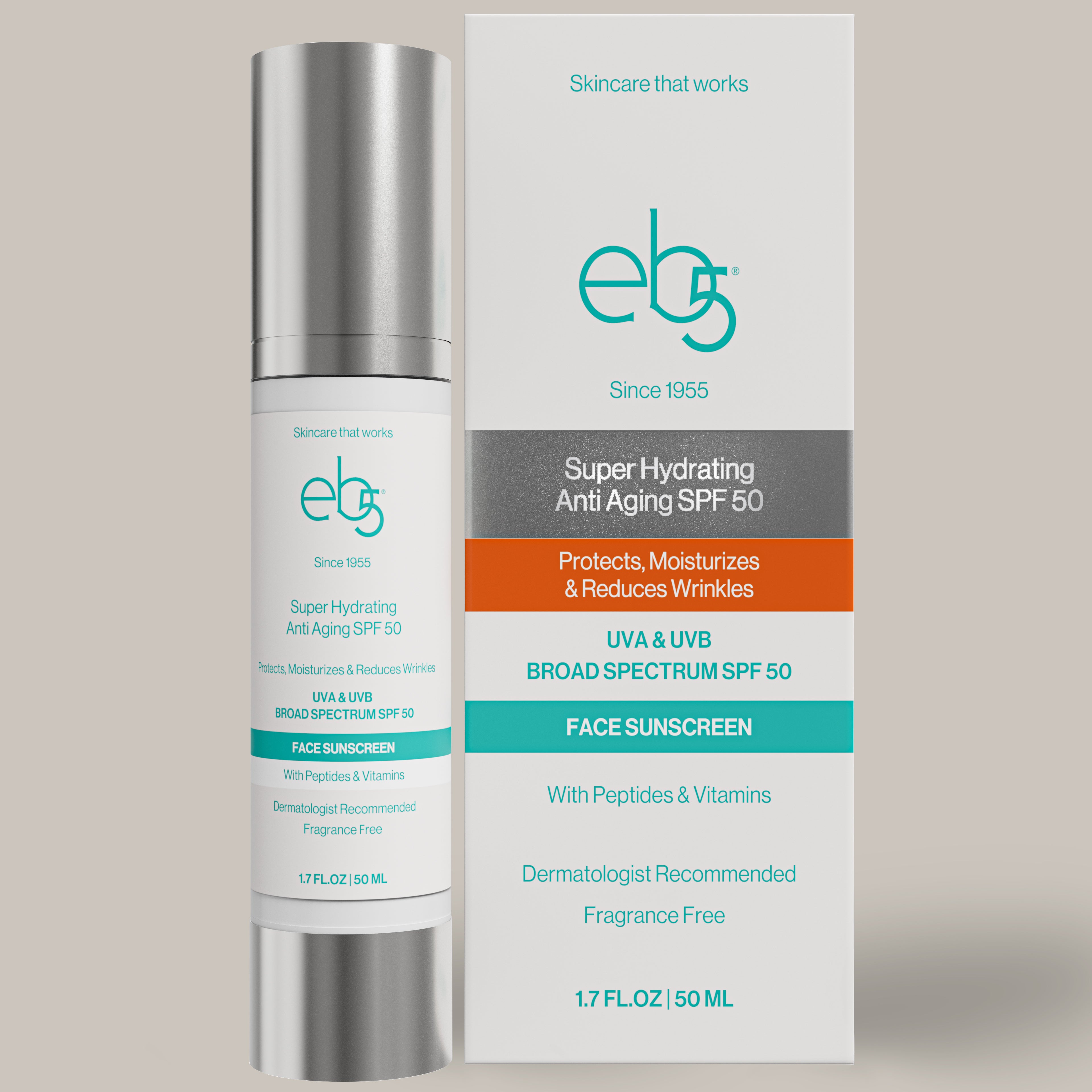 eb5 sunscreen for men SPF 50 - anti aging daily moisturizer