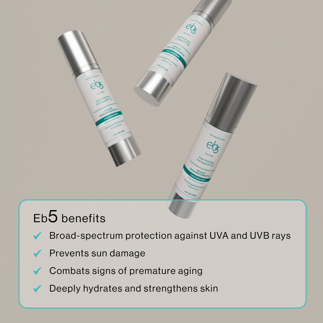 face sunscreen for men - eb5 SPF 50 anti wrinkle formula